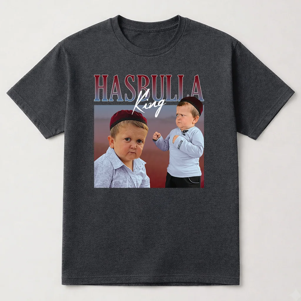 King Hasbulla Shirt, King Hasbulla With Crown T Shirt, Funny Tee Dark Heather