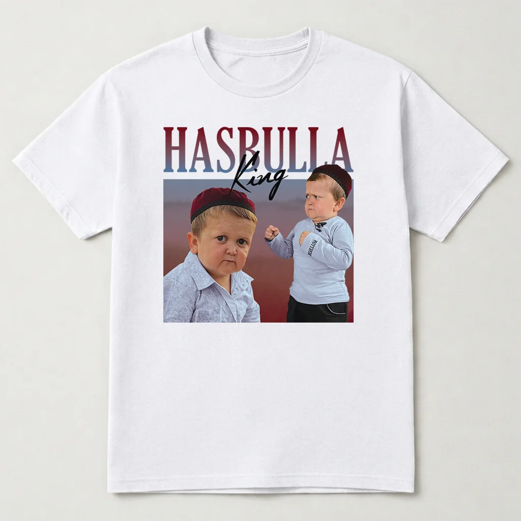 King Hasbulla Shirt, King Hasbulla With Crown T Shirt, Funny Tee White