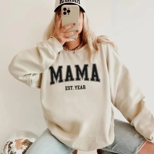 Mama EST. Sweatshirt In Sand Color Mama EST. Sweatshirt In Sand Color
