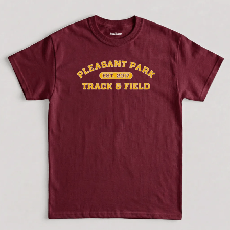 Maroon Pleasant Park Track And Field 2017 Graphic T-Shirt