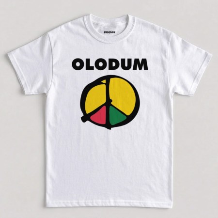 Michael Jackson Olodum Peace Sign Graphic T-Shirt, Afro-Brazilian Culture Tee in White Color