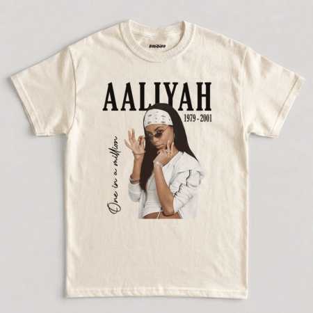 Natural Aaliyah One In A Million Vintage Graphic T Shirt