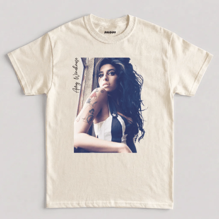 Natural Amy Winehouse Retro Vintage Graphic T-Shirt