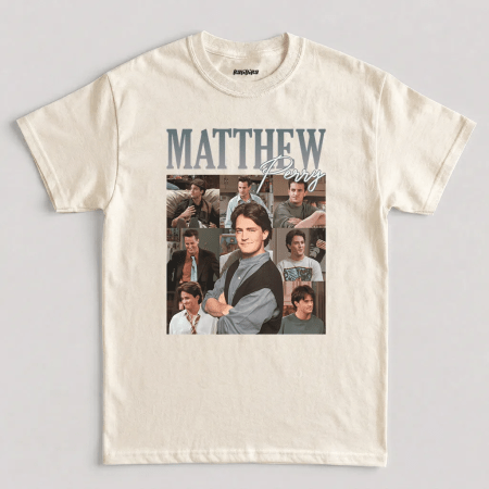 Natural Matthew Berry Chandler Bing Vintage Graphic T-Shirt