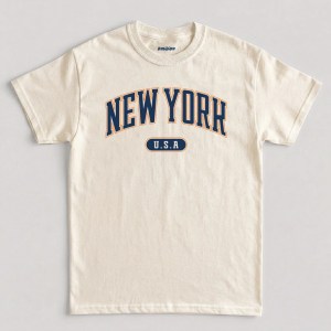 New York USA Graphic T-Shirt, Retro Collegiate NY City Pride Tee