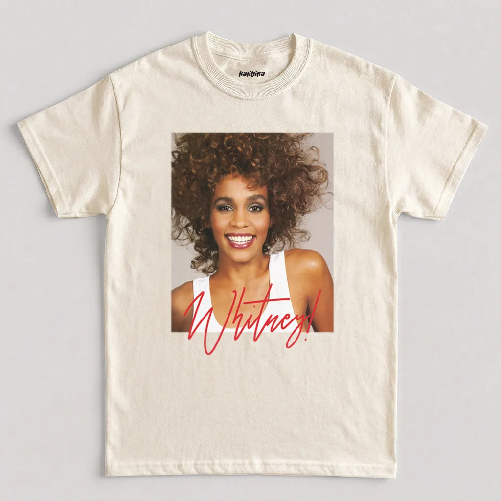Natural Whitney Houston Smile Vintage T Shirt, Whitney Houston Graphic Tee