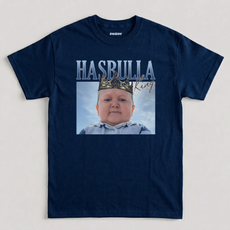 Navy King Hasbulla With Crown Funny Graphic T-Shirt