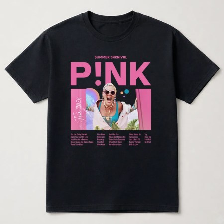 Pink Summer Carnival Tour Graphic T-Shirt Black