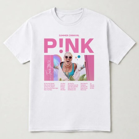 Pink Summer Carnival Tour Graphic T-Shirt White