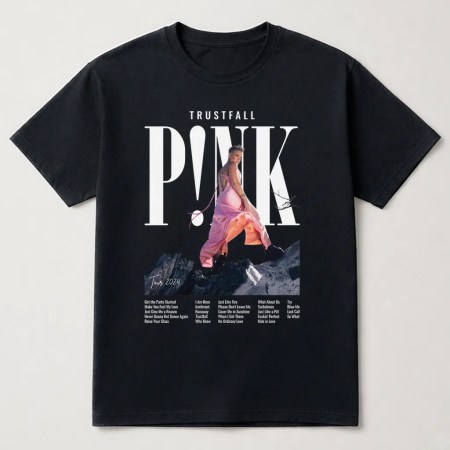 Pink Trustfall Summer Carnival Tour Unisex T-Shirt Black