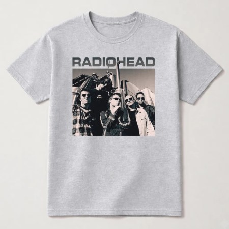 Radiohead T Shirt, Radiohead 90s Band T Shirt, Radiohead Fan T Shirt In Sport Grey
