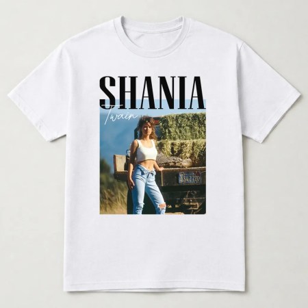Shania Twain Any Man of Mine 90s Vintage Graphic T-Shirt White