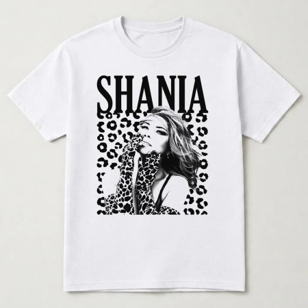 Shania Twain Leopard Vintage Graphic T-Shirt White