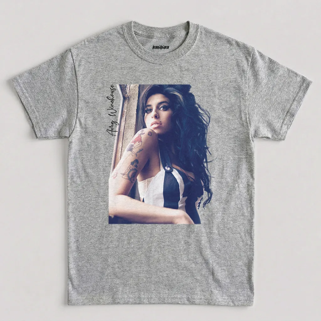 Sport Grey Amy Winehouse Retro Vintage Graphic T-Shirt