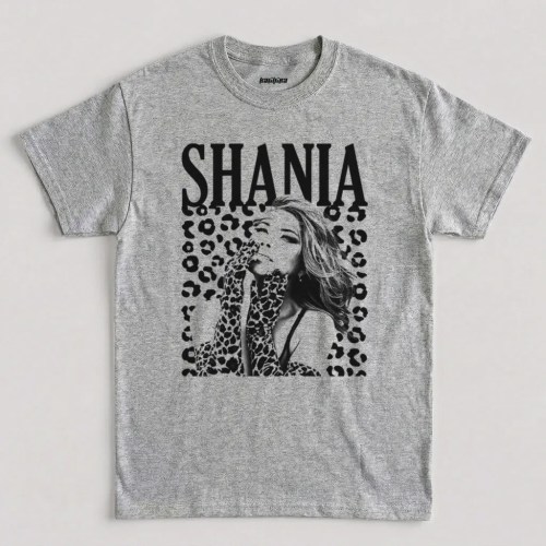 Sport Grey Shania Twain Leopard Vintage Graphic T-Shirt