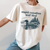 Stupid Canadian Wolf Bird T-Shirt - Funny Common Loon Tee