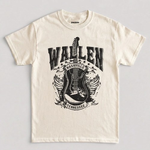 Wallen Nashville Tennessee Graphic T-Shirt, Still The Problem Tour 2026 Fan Tee in Natural