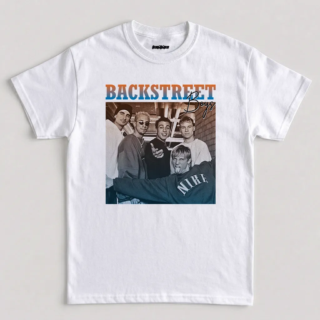 White Backstreet Boys Essential Vintage Graphic T-Shirt