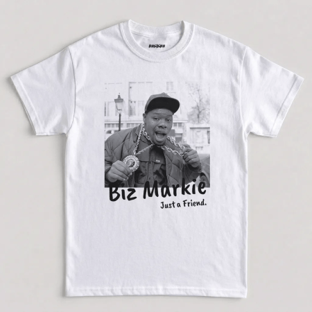 White Biz Markie Just A Friend Vintage Graphic T-Shirt