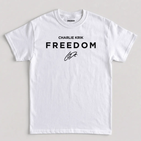 White Charlie kirk Freedom Graphic T-Shirt