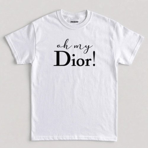 White Funny Oh My Dior T-Shirt