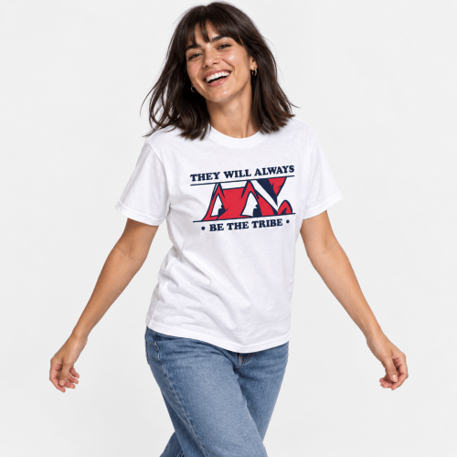 Woman Wearing White Cleveland Indians Shirt, They Will Always Be The Tribe Cleveland Guardians T-Shirt